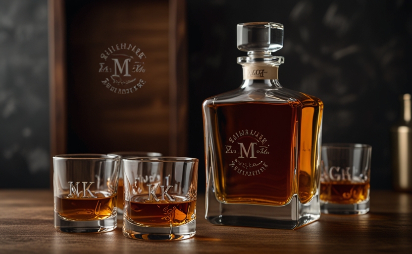 6. **Personalized Whiskey Decanter Set**